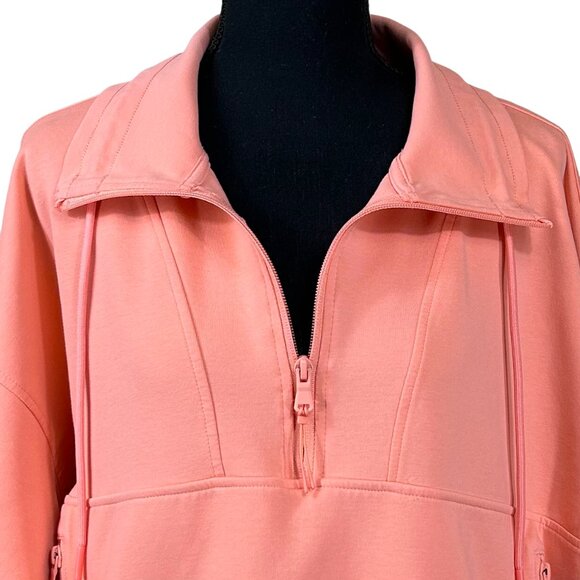 Old Navy Active Dynamic Fleece Coral Pink Half-Zip Sweatshirt Size XXL - Picture 6 of 10